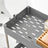 3-Tier Storage Trolley - Plastic - Grey - Rolling Wheels with Hooks