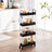Narrow Storage Cart - Metal - Black - 4-Tier with Handles and Wheels