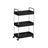 Storage Cart - Plastic - Black - 3-Tier with Wheels and Handles