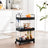 Storage Cart - Plastic - Black - 3-Tier with Wheels and Handles