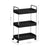 Storage Cart - Plastic - Black - 3-Tier with Wheels and Handles