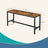 Set of 2 Dining Room Benches - Metal - Rustic Brown and Black - Sturdy Frame for Kitchen and Living Room
