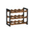 3-Tier Wine Storage Rack - Holds 12 Bottles - Bamboo - Rustic Brown and Black