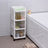 Rolling Kitchen Trolley - Plastic - White - 4 Tier with Casters for Utility and Organization