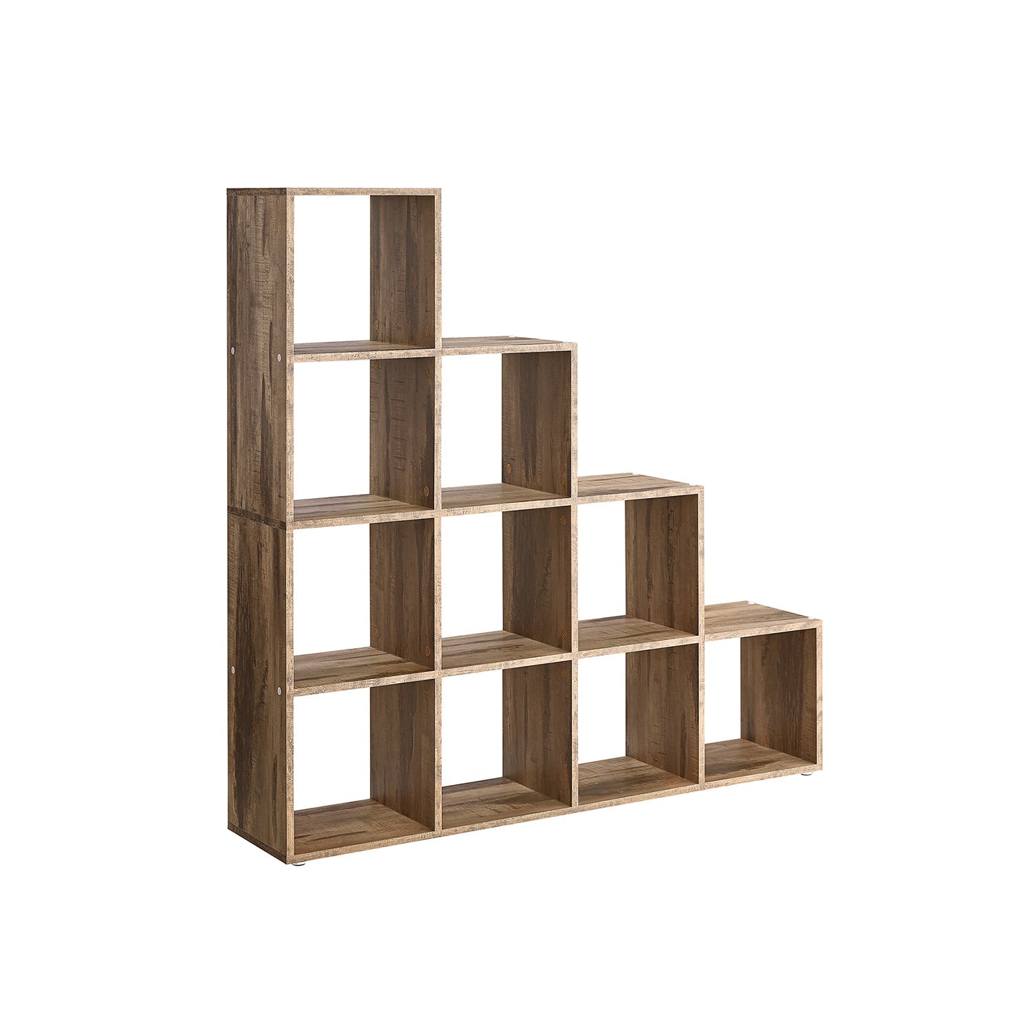10-Cube Bookcase - Wood - Camel Brown - Open Compartments for Versatile Storage and Display