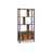 Large Bookcase - Wood and Steel - Rustic Brown - with Doors