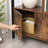 Large Bookcase - Wood and Steel - Rustic Brown - with Doors