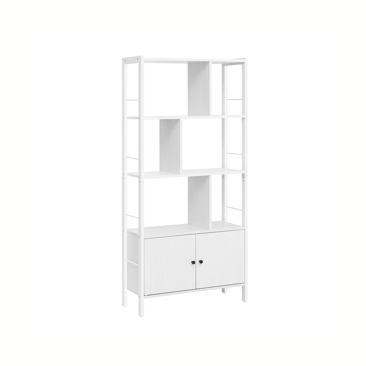 Bookshelf with Doors - Steel - Maple White