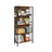 Bookcase - Steel - Rustic Brown and Black - 4 Tiers with S-Shaped Hooks for Storage