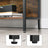Bookcase - Steel - Rustic Brown and Black - 4 Tiers with S-Shaped Hooks for Storage