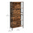 Bookcase - Steel - Rustic Brown and Black - 4 Tiers with S-Shaped Hooks for Storage