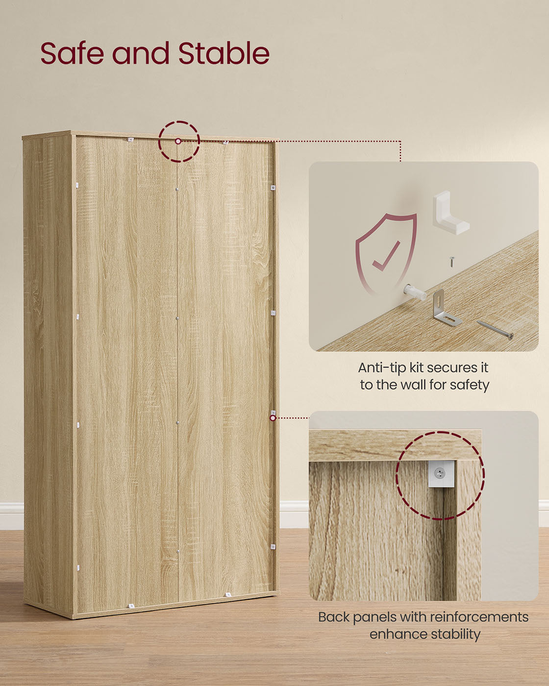 Storage Bookshelf - Wood - Oak - 8 Cube Freestanding Unit for Home or Office