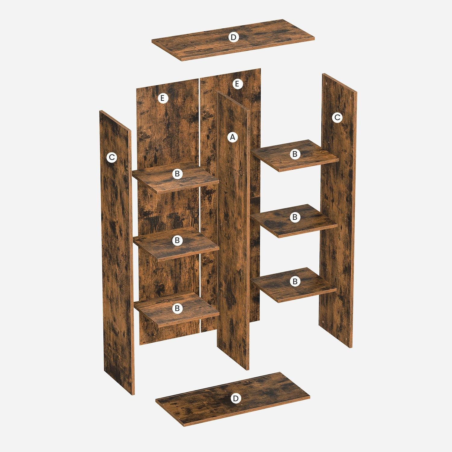 8-Cube Bookcase - Wood - Oak - Freestanding Storage Unit