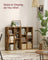 Wooden Bookcase - Oak - 5-Slot Design with Floor Standing Storage