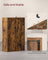 Wooden Bookcase - Oak - 5-Slot Design with Floor Standing Storage