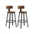 Set of 2 Industrial Bar Stools - Steel - Rustic Brown and Black - Backrests