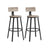 Set of 2 Bar Stools - Heavy-Duty Steel - Heather Greige