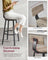 Set of 2 Bar Stools - Heavy-Duty Steel - Heather Greige