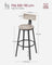 Set of 2 Bar Stools - Heavy-Duty Steel - Heather Greige