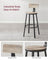 Set of 2 Bar Stools - Heavy-Duty Steel - Heather Greige