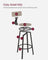 Set of 2 Bar Stools - Heavy-Duty Steel - Heather Greige