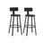 Tall Bar Stools - Heavy-Duty Steel - Rustic Brown and Black - Backrest Design