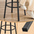 Bar Stools Set of 2 - Heavy-Duty Steel - Rustic Brown and Black - Bar Height with Backrest