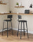 Tall Bar Stools - Heavy-Duty Steel - Rustic Brown and Black - Backrest Design