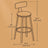 Bar Stools Set of 2 - Heavy-Duty Steel - Rustic Brown and Black - Bar Height with Backrest