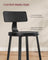 Tall Bar Stools - Heavy-Duty Steel - Rustic Brown and Black - Backrest Design