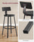 Tall Bar Stools - Heavy-Duty Steel - Rustic Brown and Black - Backrest Design