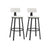 Set of 2 Industrial Bar Stools - Steel - Rustic Brown and Black - Backrests