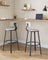 Tall Bar Stools - Heavy-Duty Steel - Rustic Brown and Black - Backrest Design