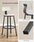 Tall Bar Stools - Heavy-Duty Steel - Rustic Brown and Black - Backrest Design