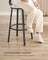 Tall Bar Stools - Heavy-Duty Steel - Rustic Brown and Black - Backrest Design