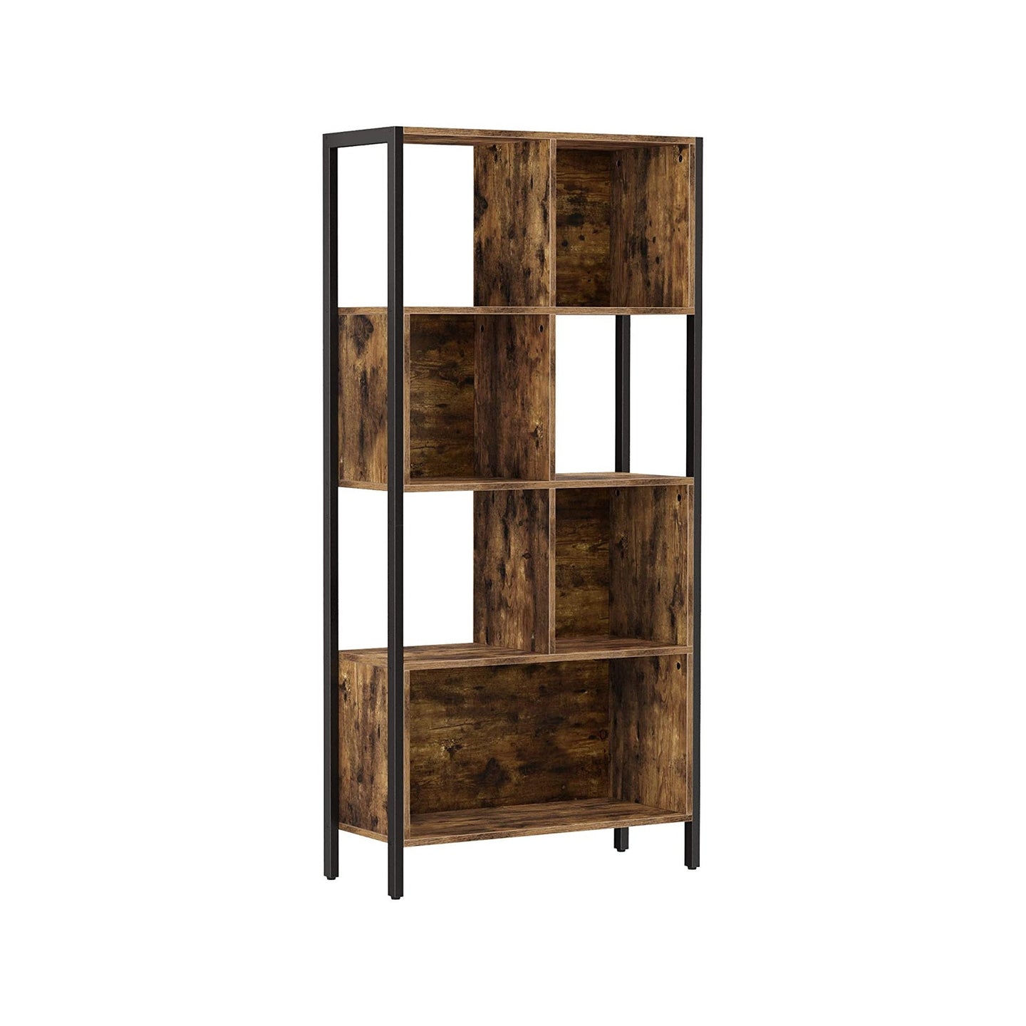 Bookshelf - Steel Frame - Rustic Brown and Black