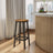 Set of 2 Bar Stools - Metal Frame - Rustic Brown and Black - 65 cm High with Footrests
