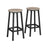 Set of 2 Kitchen Stools - Metal Frame - Greige and Black - Easy to Assemble