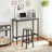 Set of 2 Kitchen Stools - Metal Frame - Greige and Black - Easy to Assemble