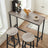 Set of 2 Kitchen Stools - Metal Frame - Greige and Black - Easy to Assemble