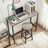 Set of 2 Kitchen Stools - Metal Frame - Greige and Black - Easy to Assemble
