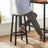 Set of 2 Kitchen Stools - Metal Frame - Greige and Black - Easy to Assemble