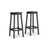 Set of 2 Kitchen Stools - Metal Frame - Greige and Black - Easy to Assemble