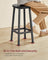 Bar Stools Set of 2 - Metal Frame - Ebony Black - Easy to Assemble