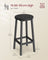 Bar Stools Set of 2 - Metal Frame - Ebony Black - Easy to Assemble