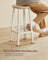 Set of 2 Bar Stools - Metal - Oak Beige - Footrests Included