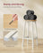 Set of 2 Bar Stools - Metal - Oak Beige - Footrests Included
