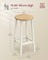 Set of 2 Bar Stools - Metal - Oak Beige - Footrests Included
