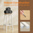 Set of 2 Bar Stools - Metal Frame - Oak Beige and White - 65 cm High with Footrests