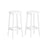 Set of 2 Kitchen Stools - Metal Frame - Cloud White - Easy to Assemble